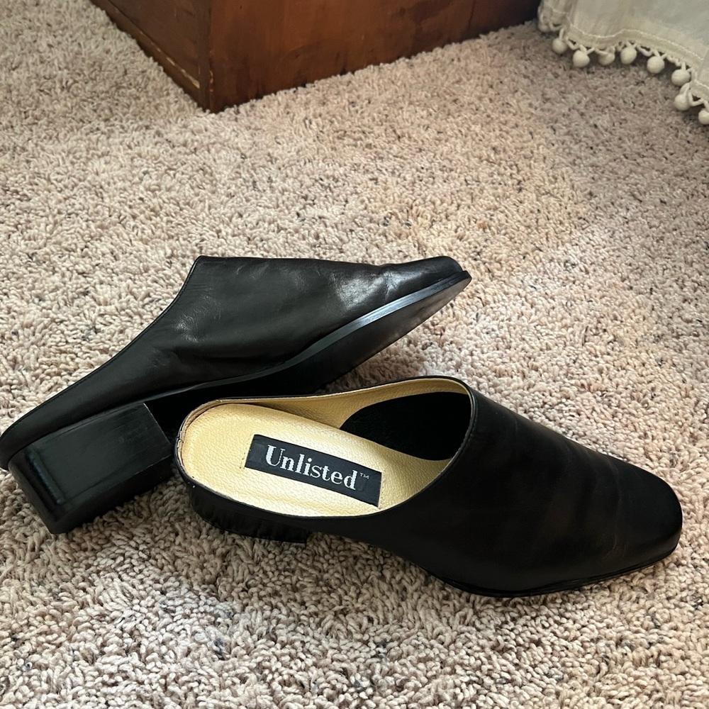 Unlisted Black Mules Elegant Slip-On Footwear